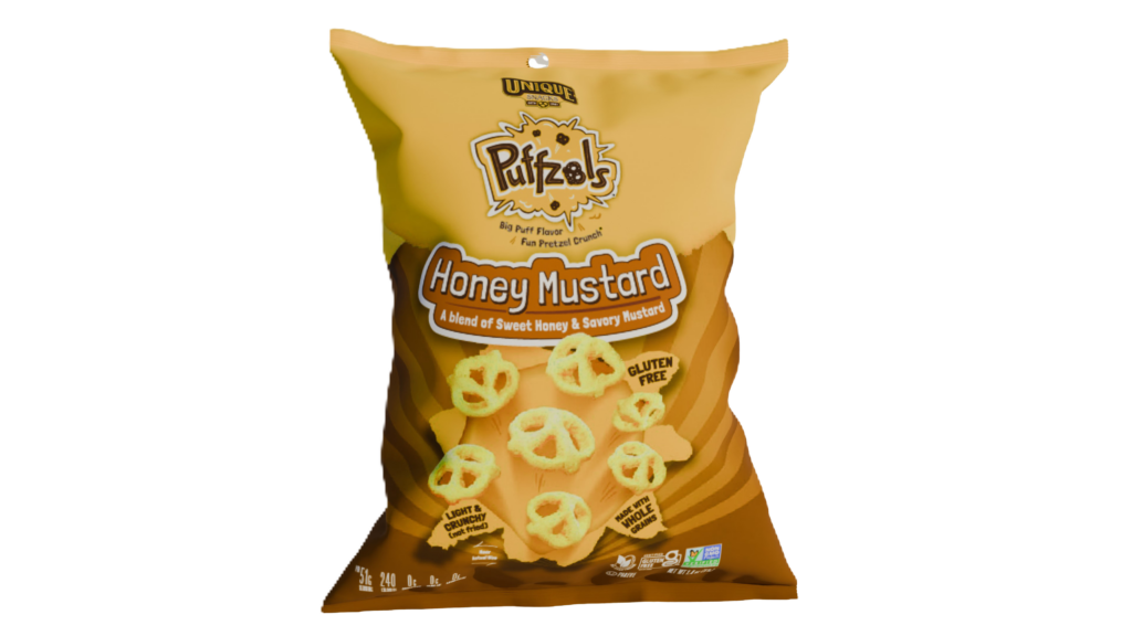 1.8oz Honey Mustard Puffzels Snack Bag